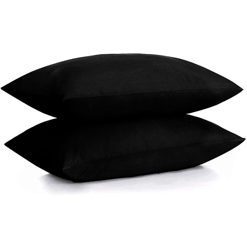 Dan River 100% Cotton Pillow Cases Queen Size Set of 2, Black - Soft and Comfortable Pillow Covers for Queen Pillows - Durable, Non-Shrink Fabric Pillow Protector with Easy Care & Washable - Image 3